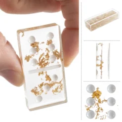 Acrylic Dominos Set - 28-Piece Domino Game With Display Box - Strategy Game, Tabletop Decoration And Modern Home Decor - Gold Foil -Learning Toys Sales GUEST c9de41be fecd 4384 9c04 404b83f28563