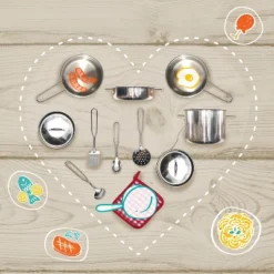 Teamson Kids Play Cooking Accessory Set Steel 11 Pcs Frankfurt TK-M00001 -Learning Toys Sales GUEST cd41e839 4301 454a 901b 57cc6044adc9