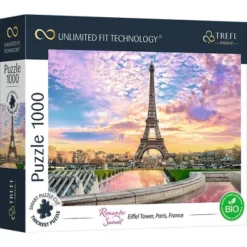 Trefl Romantic Sunset: Eiffel Tower Paris France Jigsaw Puzzle - 1000pc