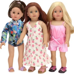 Sophia’s Colorful Collage Print Long Sleeve Rash Guard Swimsuit For 18" Dolls, Blue -Learning Toys Sales GUEST d6270dda fb8c 4bbe b884 5daf615fbda5