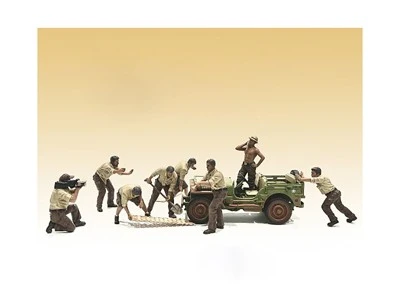 "4X4 Mechanic" 8 Piece Figure Set For 1/18 Scale Models By American Diorama 3 "4X4 Mechanic" 8 Piece Figure Set For 1/18 Scale Models By American Diorama
