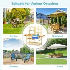 Costway Kid's Wooden Mud Kitchen Pretend Cook Playset Toy For Children -Learning Toys Sales GUEST da218fd9 52bf 47d3 ba69 c79c924a7077