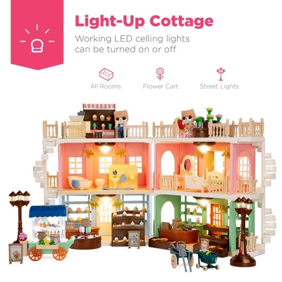 Best Choice Products Deluxe Cottage Dollhouse Mansion Pretend Toy Playset W/ 225 Accessories And Tiny Critters For Kids 6 Best Choice Products Deluxe Cottage Dollhouse Mansion Pretend Toy Playset W/ 225 Accessories And Tiny Critters For Kids - Image 4