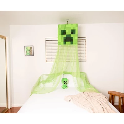 Ukonic Minecraft Green Creeper Kids Bed Canopy, Hanging Curtain Netting 3 Ukonic Minecraft Green Creeper Kids Bed Canopy, Hanging Curtain Netting