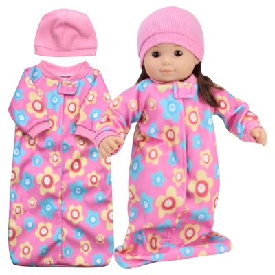 Sophia’s 2 Piece Sleep Sack And Hat Set For 15" Dolls, Pink 3 Sophia’s 2 Piece Sleep Sack And Hat Set For 15" Dolls, Pink