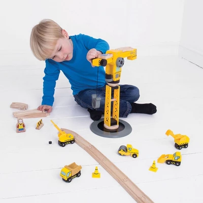 Bigjigs Rail Big Crane Construction Set Wooden Railway Train Set Accessory 6 Bigjigs Rail Big Crane Construction Set Wooden Railway Train Set Accessory - Image 4
