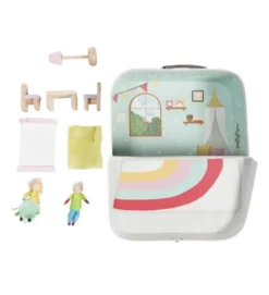 HearthSong 11 Inch Rainbow Cottage Travel Dollhouse Set With 2 Dolls And 5 Piece Furniture Set -Learning Toys Sales GUEST e14b5d2e 920c 4d97 aec2 aae2e2644d32