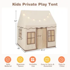 Costway Kids Play Castle Tent Large Playhouse Toys Gifts With Star Lights Washable Mat -Learning Toys Sales GUEST e214de8b 3e06 4f21 9535 3f01ff0dd40c