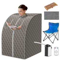 Costway Portable Steam Sauna W/ 9-gear Adjustable Temperature & Herbal Box GrayBlackCoffee -Learning Toys Sales GUEST e3326dd3 0071 409a 802a eaa93f2cd730