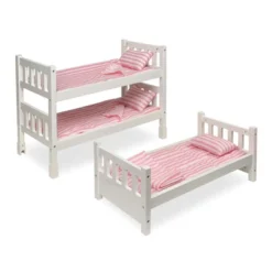 Badger Basket 1-2-3 Convertible Doll Bunk Bed With Bedding - Pink/Stripe -Learning Toys Sales GUEST e3f2b433 291b 408f a597 a1f51b2e131c
