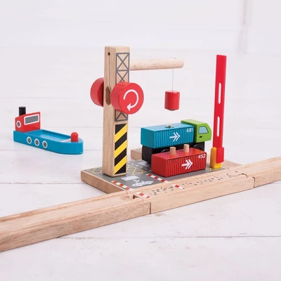 Bigjigs Rail Container Shipping Yard Wooden Railway Train Set Accessory 3 Bigjigs Rail Container Shipping Yard Wooden Railway Train Set Accessory