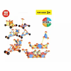 Link Educational Space Building Toys STEM Set For Kids Great For Kids To Build & Use Their Creativity - 160pc Set