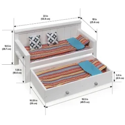 Sofa/Daybed With Trundle For 18" Dolls - White/Multi -Learning Toys Sales GUEST e7c8bfca 56be 4b6a 8a92 f7c055588558