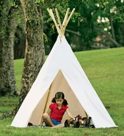 HearthSong 7Õ Cotton Canvas And Wooden Pole Indoor/Outdoor Family Tent With 7Õ Battery-Operated Tent Lights -Learning Toys Sales GUEST e85f8f65 97d1 4644 a47e 44643f1c03b4