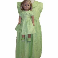 Doll Clothes Superstore Matching Designer Long Lime Dress For Girl And Dolls Size 3