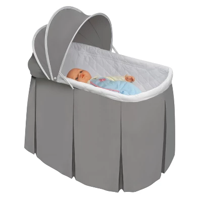 Badger Basket Cuddles Rocking Doll Bassinet - Gray/White 5 Badger Basket Cuddles Rocking Doll Bassinet - Gray/White - Image 3