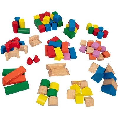 Right Track Toys Wooden Blocks Toy Set For Building - Rainbow Colored, 100 Pieces 4 Right Track Toys Wooden Blocks Toy Set For Building - Rainbow Colored, 100 Pieces - Image 2