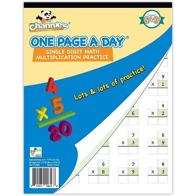 2pk One Page A Day Single And Double Digit Multiplication Math Practice Kit - Channie's 4 2pk One Page A Day Single And Double Digit Multiplication Math Practice Kit - Channie's - Image 2