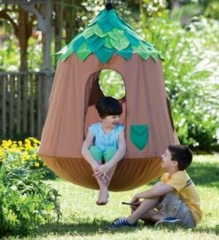 HearthSong Woodland HugglePod HangOut Indoor Or Outdoor Kid's Nylon Hanging Tent With LED Leaf Lights -Learning Toys Sales GUEST f17bae8d e415 41c2 a886 9df6cff16304