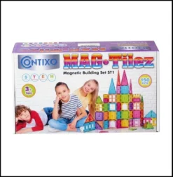 Contixo ST1 -Kids Toy Magnet Tiles -150 PCS 3D Building Blocks STEM Construction