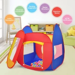 Costway Portable Kid Baby Play House Indoor Outdoor Toy Tent Game Playhut With 100 Balls -Learning Toys Sales GUEST f3929561 5431 40f2 86e6 d0955199af0a