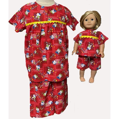 Doll Clothes Superstore Size 7 Red Kitten Print Matching Girl And Doll Pajamas 3 Doll Clothes Superstore Size 7 Red Kitten Print Matching Girl And Doll Pajamas