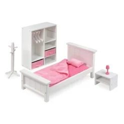 Bedroom Furniture Set For 18" Dolls - White/Pink -Learning Toys Sales GUEST f4cf3218 1e27 41d8 9746 abaf4c89d607