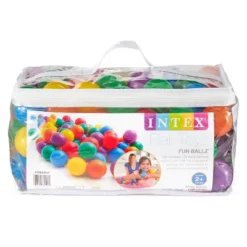 Intex Small Plastic Multi-Colored Fun Ballz For Indoor And Outdoor Ball Pits Or Splash Pools With Storage Carrying Bag, (100 Pack) -Learning Toys Sales GUEST f4d18011 5878 437c b80f d3a5c2a08bd8
