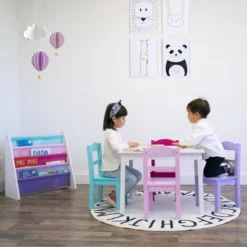 5pc Forever Kids' Wood Table And 4 Chair Set White - Humble Crew -Learning Toys Sales GUEST f4ec1e93 d458 40ae 8575 8c4f7329786e
