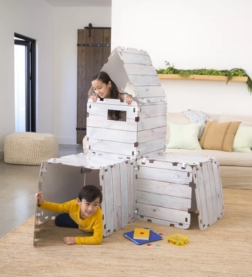 HearthSong 16-Panel Shiplap Fantasy Forts Indoor Building Kit With Hook And Loop Tape 5 HearthSong 16-Panel Shiplap Fantasy Forts Indoor Building Kit With Hook And Loop Tape - Image 3