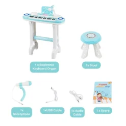 Costway 37-Key Kids Piano Keyboard Playset Electronic Organ Light BluePink -Learning Toys Sales GUEST f8335635 304e 4fc4 a35d 5c265d977722