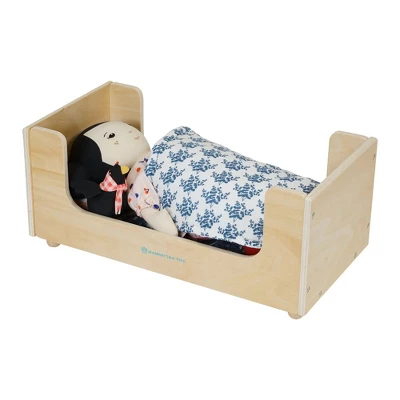 Manhattan Toy Sleep Tight Wooden Play Sleigh Bed With Pillow And Blanket For Dolls And Stuffed Animals 4 Manhattan Toy Sleep Tight Wooden Play Sleigh Bed With Pillow And Blanket For Dolls And Stuffed Animals - Image 2