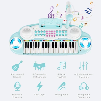 Costway 37-Key Toy Keyboard Piano Electronic Musical Instrument BluePink 9 Costway 37-Key Toy Keyboard Piano Electronic Musical Instrument BluePink - Image 7