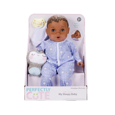 Perfectly Cute 14" Sleepy Time Baby Doll - Brown Hair/Brown Eyes 3 Perfectly Cute 14" Sleepy Time Baby Doll - Brown Hair/Brown Eyes