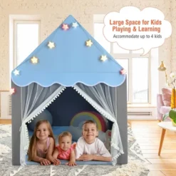 Costway Kids Playhouse Tent Large Castle Fairy Tent Gift W/Star Lights Mat -Learning Toys Sales GUEST fc76135f 7c06 44a7 a91f c458ac12470f