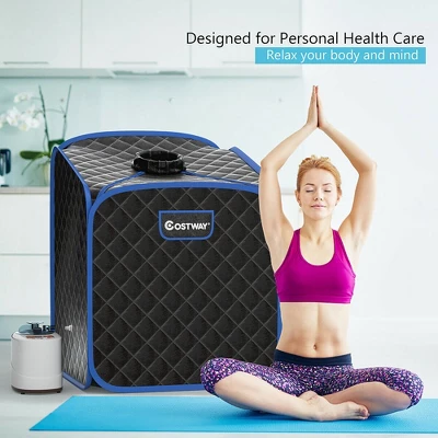 Costway Portable 2L Steam Sauna Spa Tent With Chair Grey/Black/Coffee 3 Costway Portable 2L Steam Sauna Spa Tent With Chair Grey/Black/Coffee